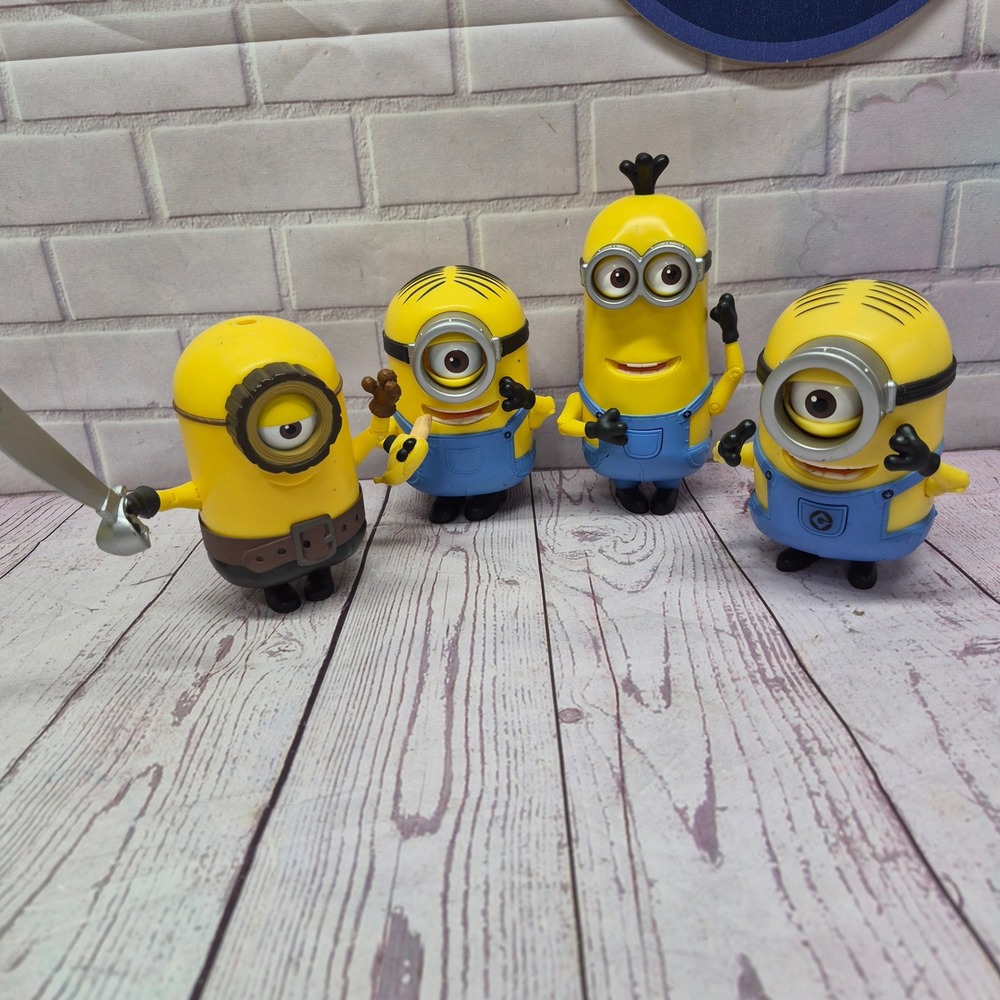 Thinkway Toys Despicable Me Minions Action Figure Lot of 4 Kevin Stuart Pirate